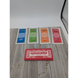 The Game of Life Replacement Parts 1979 Insurance Fire Auto Stock Promissory